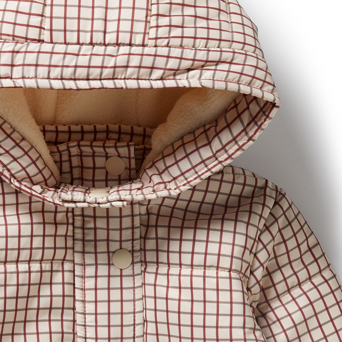 Wilson and Frenchy Amber Check Puffer Jacket - check print detail