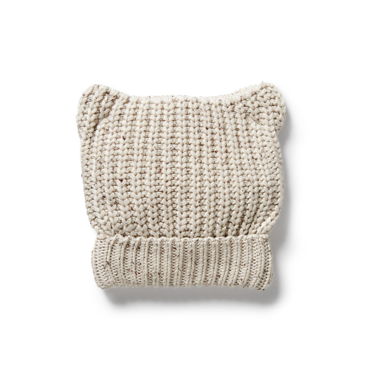 Wilson and Frenchy Cookie and Cream Organic Knitted Bear Hat - product flatlay