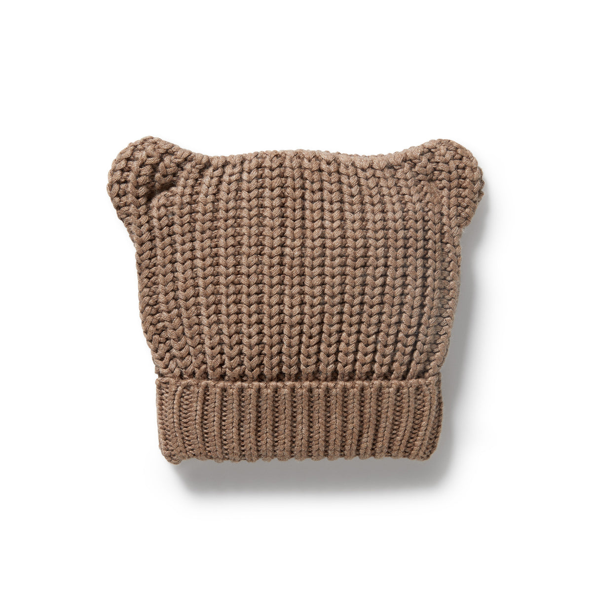 Wilson and Frenchy Coco Speckle Organic Knitted Bear Hat - knit detail close-up
