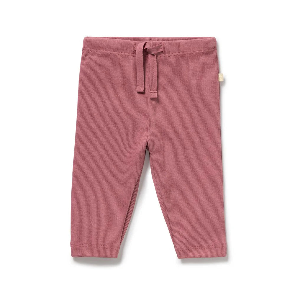 Wilson and Frenchy Plum Organic Rib Legging - rib texture detail