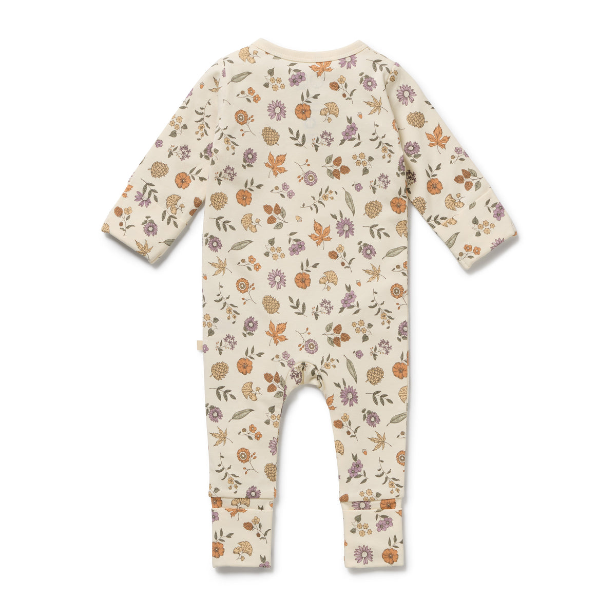 Wilson and Frenchy Maple Glow Organic Zipsuit with Feet - fabric detail close-up