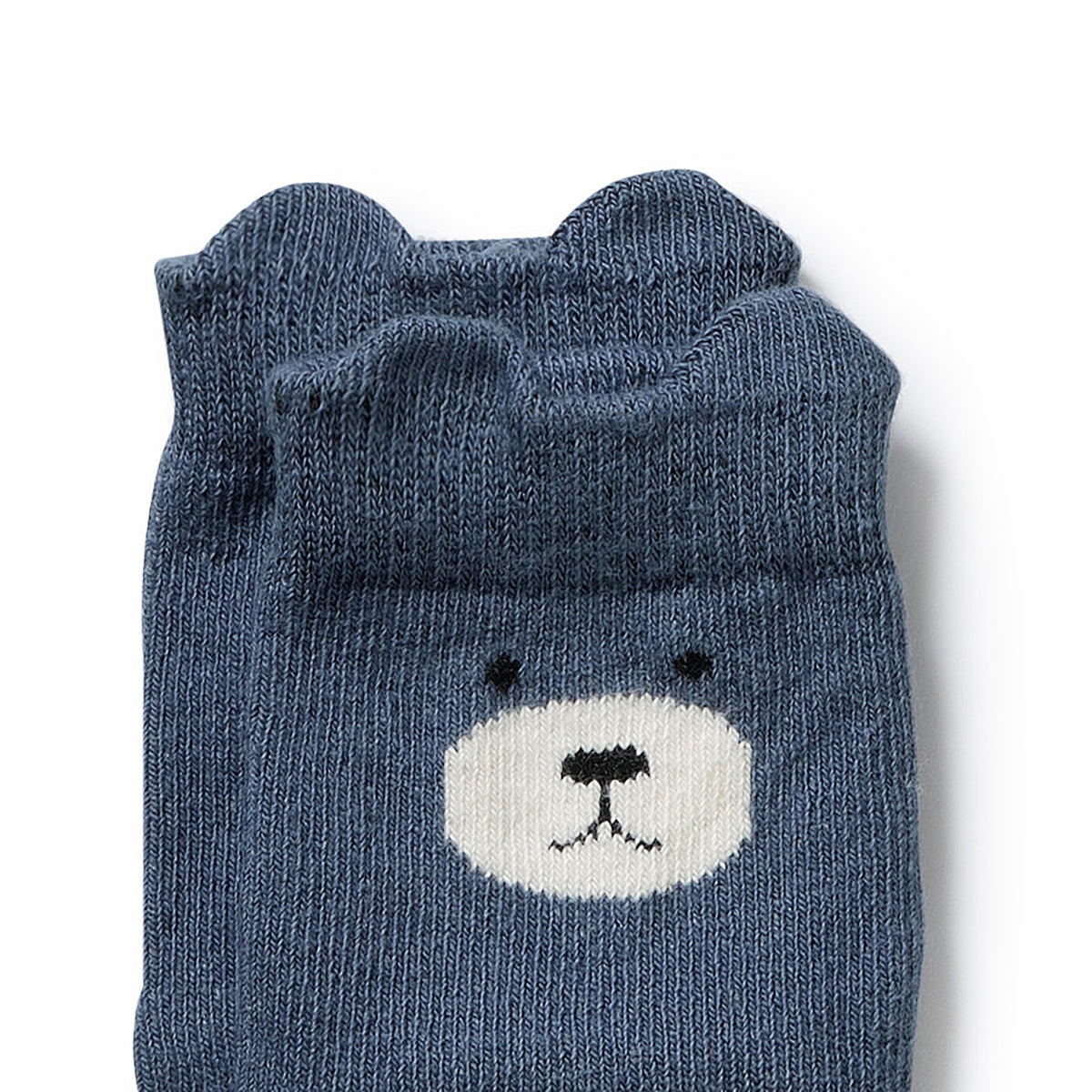 Wilson and Frenchy Blue Organic 4 Pack Baby Socks - fabric detail close-up