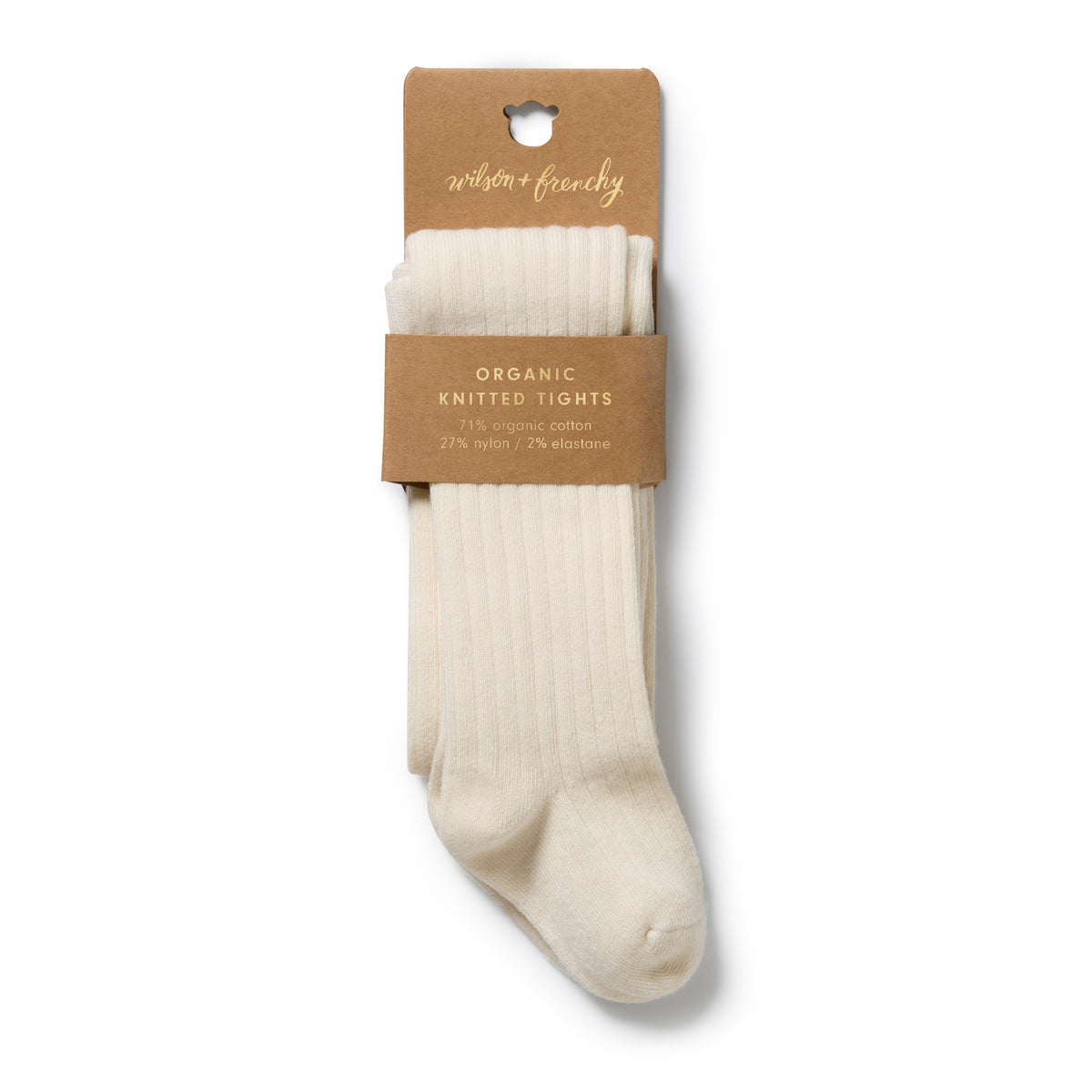 Wilson and Frenchy Buttermilk Organic Ribbed Tights - product flatlay