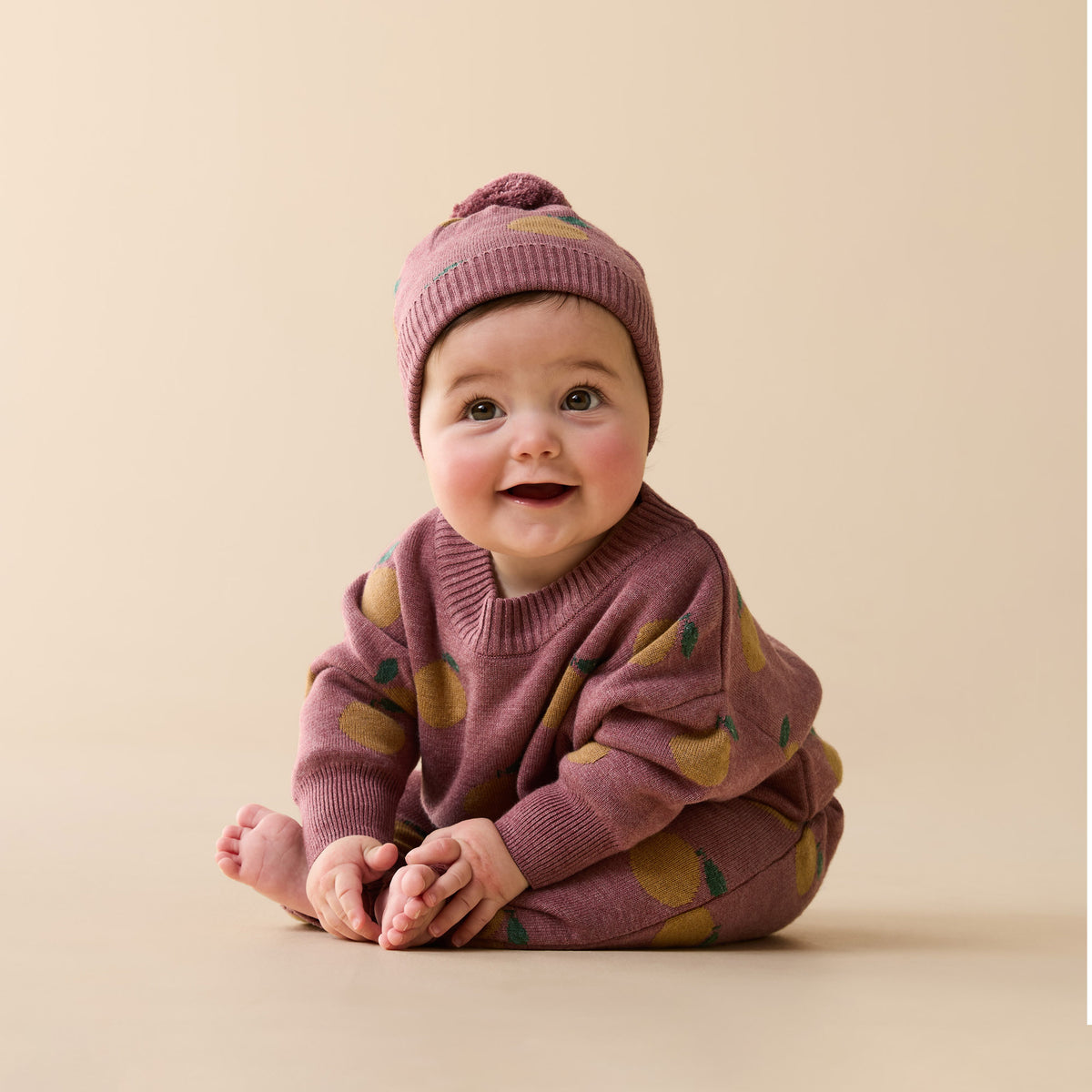 Wilson and Frenchy Clementine Organic Knitted Jacquard Jumper - lifestyle styled