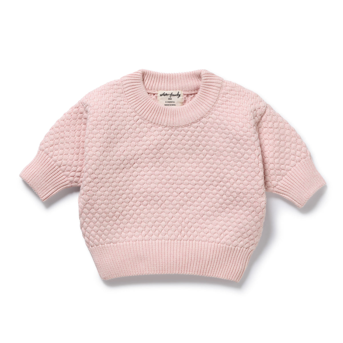 Wilson and Frenchy Marshmallow Organic Knitted Bubble Jumper - knit texture detail