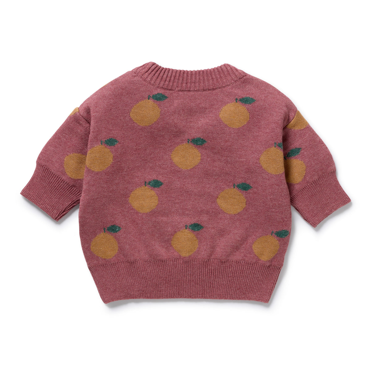 Wilson and Frenchy Clementine Organic Knitted Jacquard Jumper - baby front view