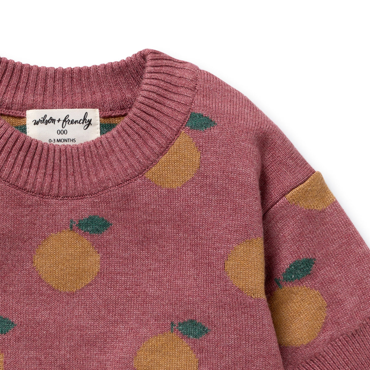 Wilson and Frenchy Clementine Organic Knitted Jacquard Jumper - product flatlay