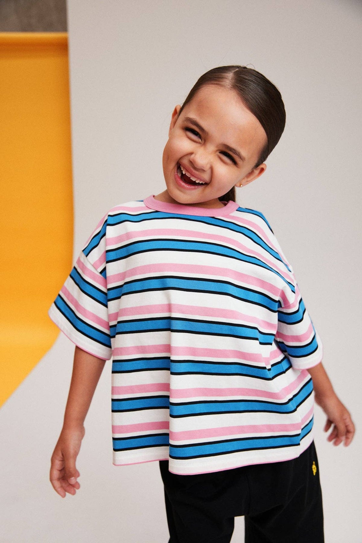 BBOBBIE - Striped Tee in Pink — product detail shot
