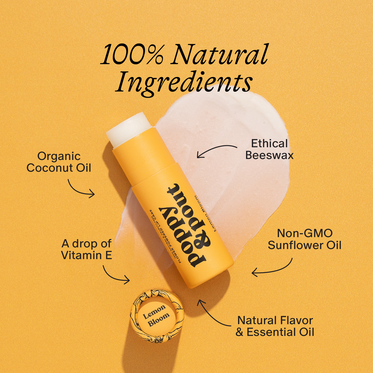Poppy and Pout Lemon Bloom lip care duo - lifestyle styled