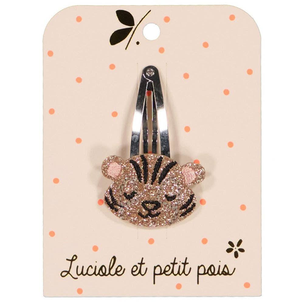Luciole et Petit Pois - Tiger hair clip — front view flat lay
