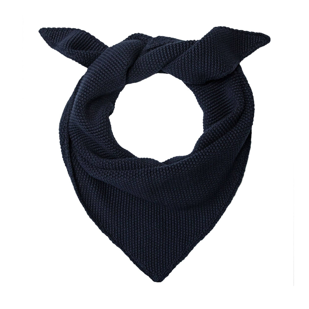 Paul James Knitwear - Cotton Textured Neckerchief- Navy — back view flat lay