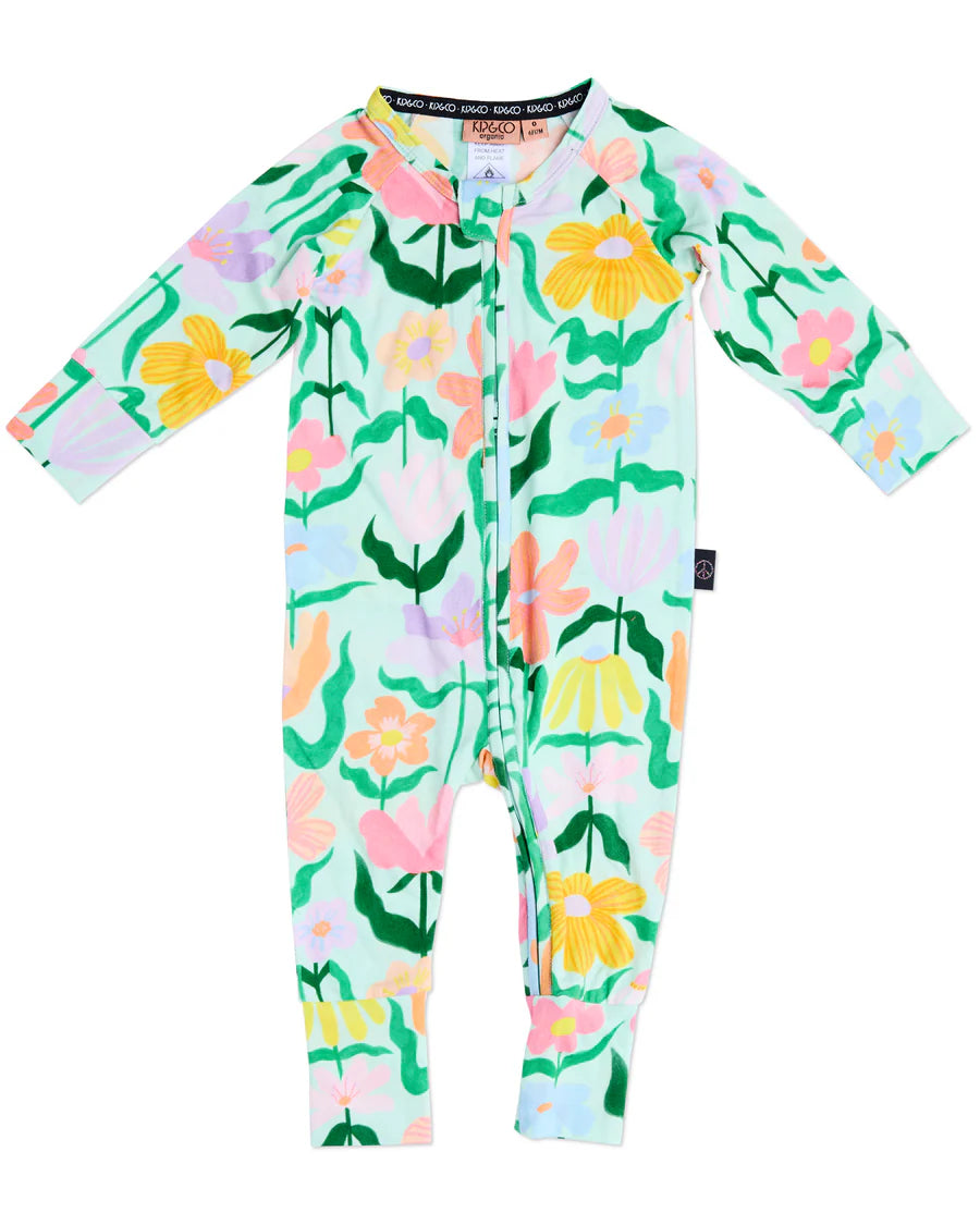 Kip and Co Popping Flowers long sleeve romper - additional lifestyle
