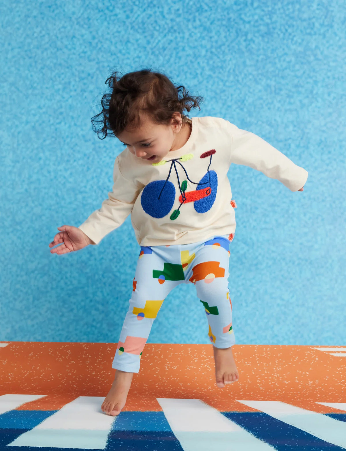Halcyon Nights Cotton Long Sleeve T Shirt in Pedal Pals — styled lifestyle shot