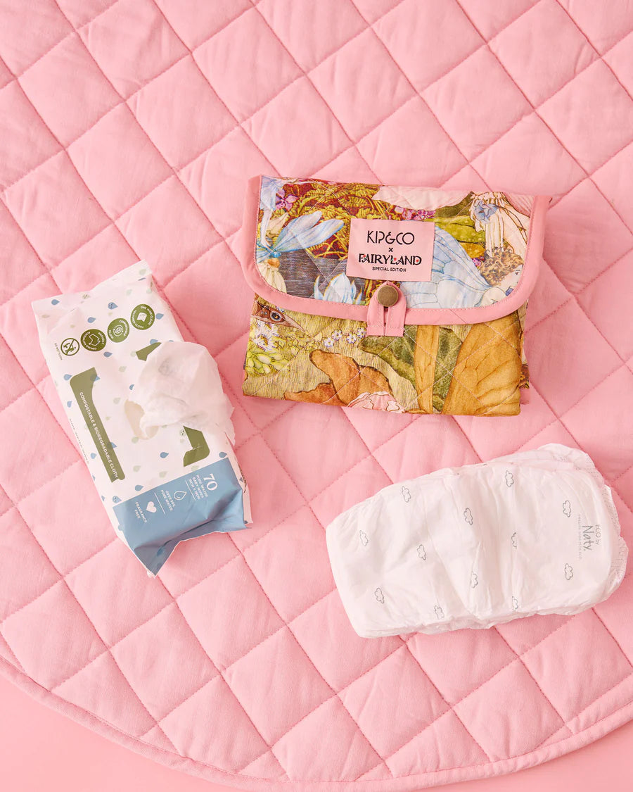 Kip and Co Fairy Garden change mat - styled nursery shot