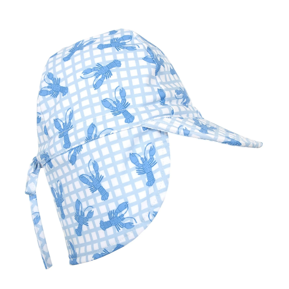 Acorn Blue Lobsters Swim Flap Cap - product flatlay