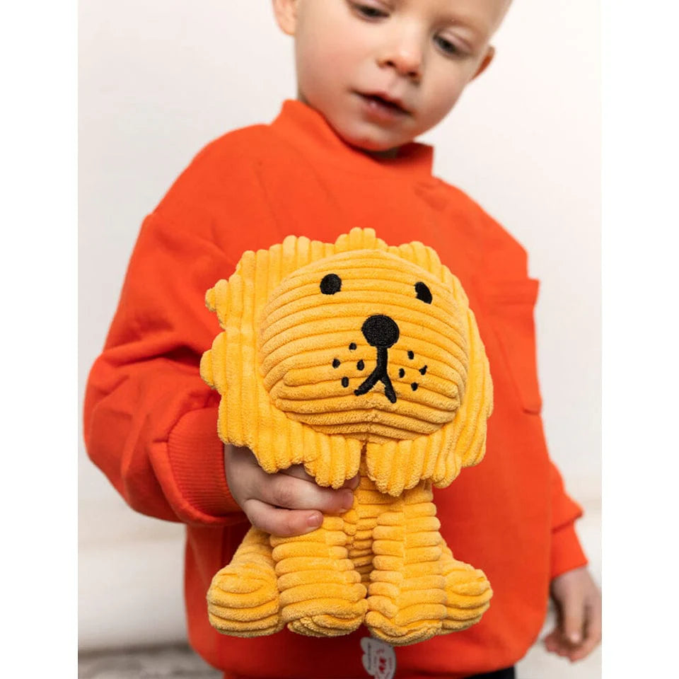 Miffy Lion Corduroy Yellow stuffed lion - front view