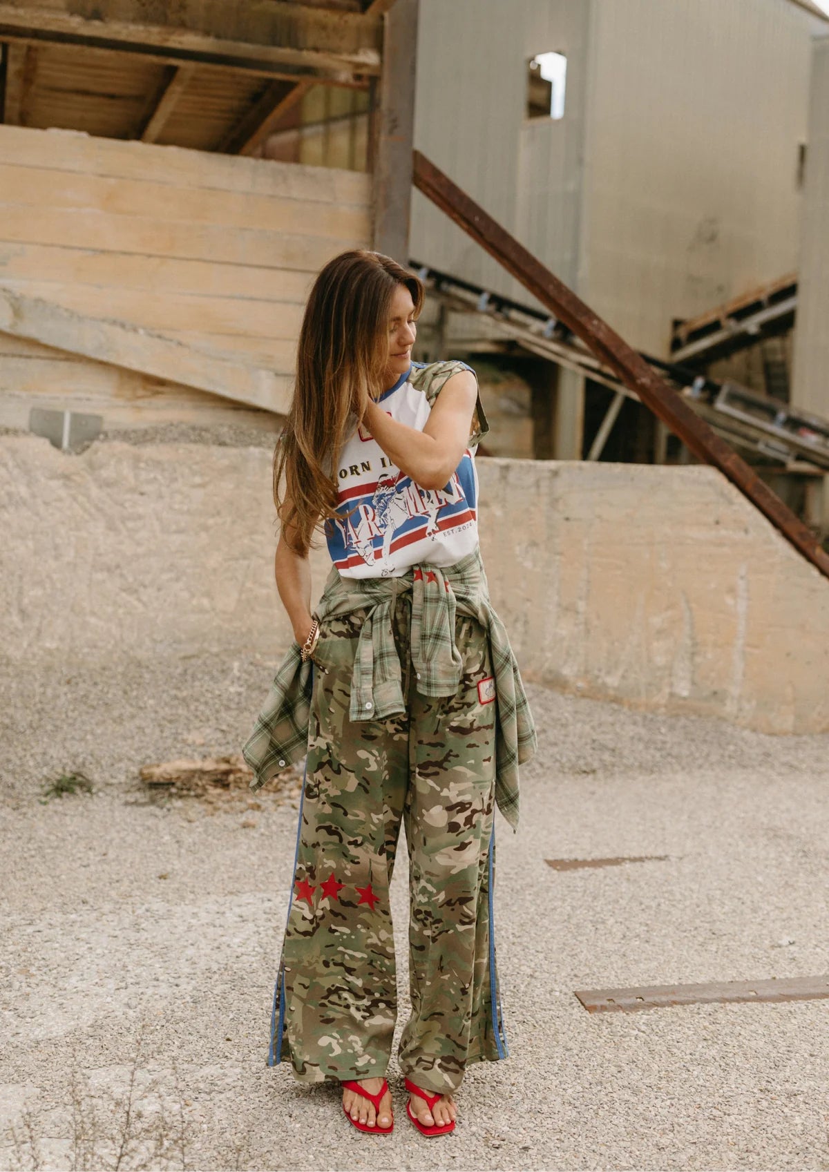 FAR MER by Whitney Camo Jersey Track Pant