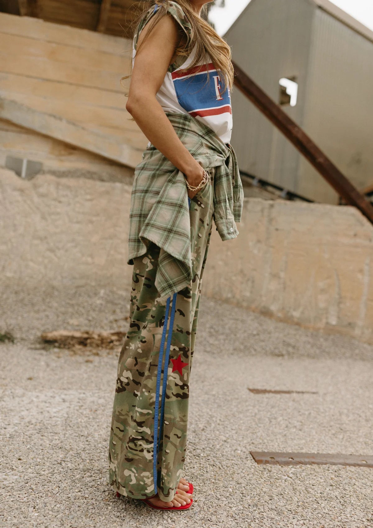 FAR MER by Whitney Camo Jersey Track Pant, view 3