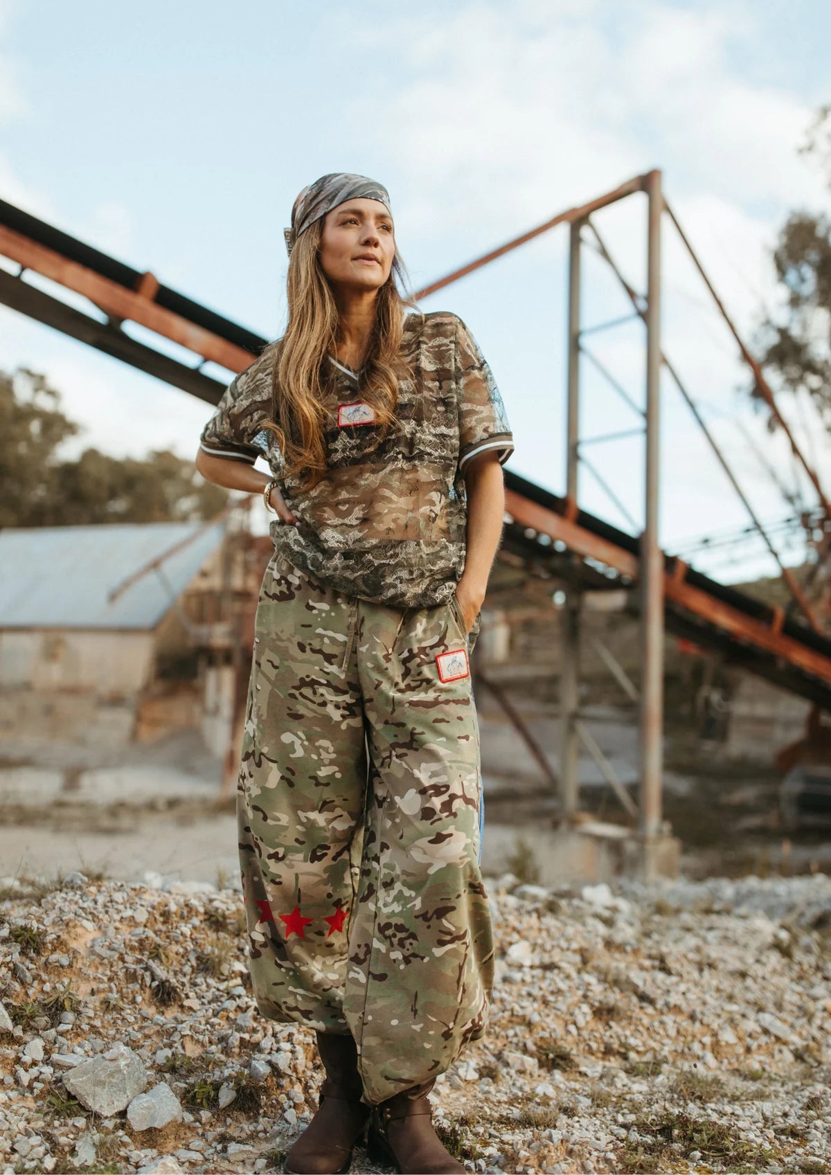 FAR MER by Whitney Camo Jersey Track Pant, view 2