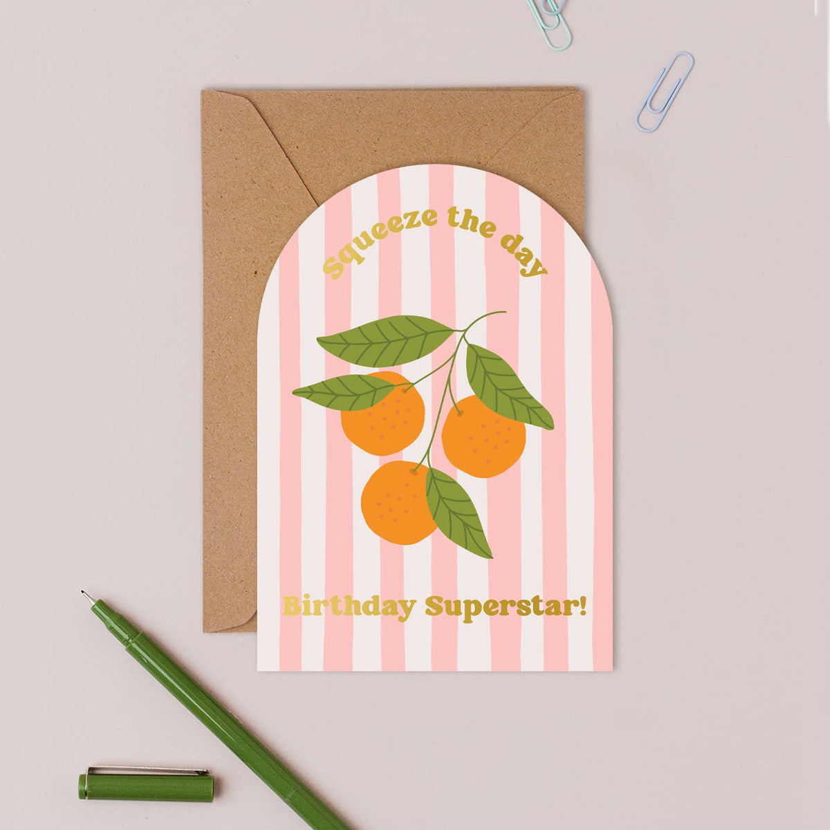 Mifkins | Squeeze the Day Oranges Birthday Card