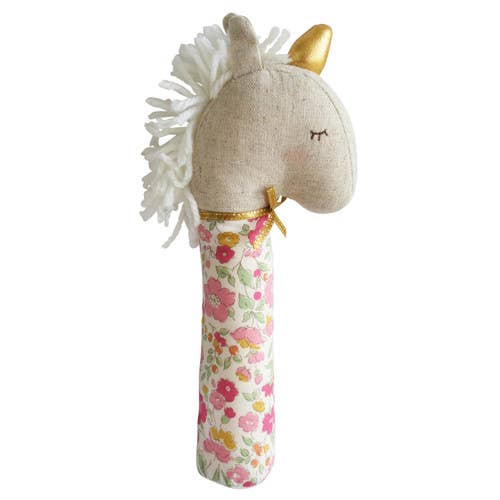 Alimrose - Yvette Unicorn Squeaker Rose Garden — front view flat lay