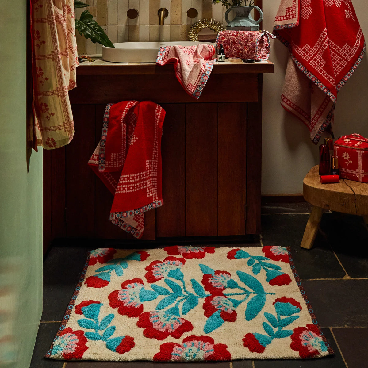 Sage x Clare | Bonny Hand Towel - Poppy