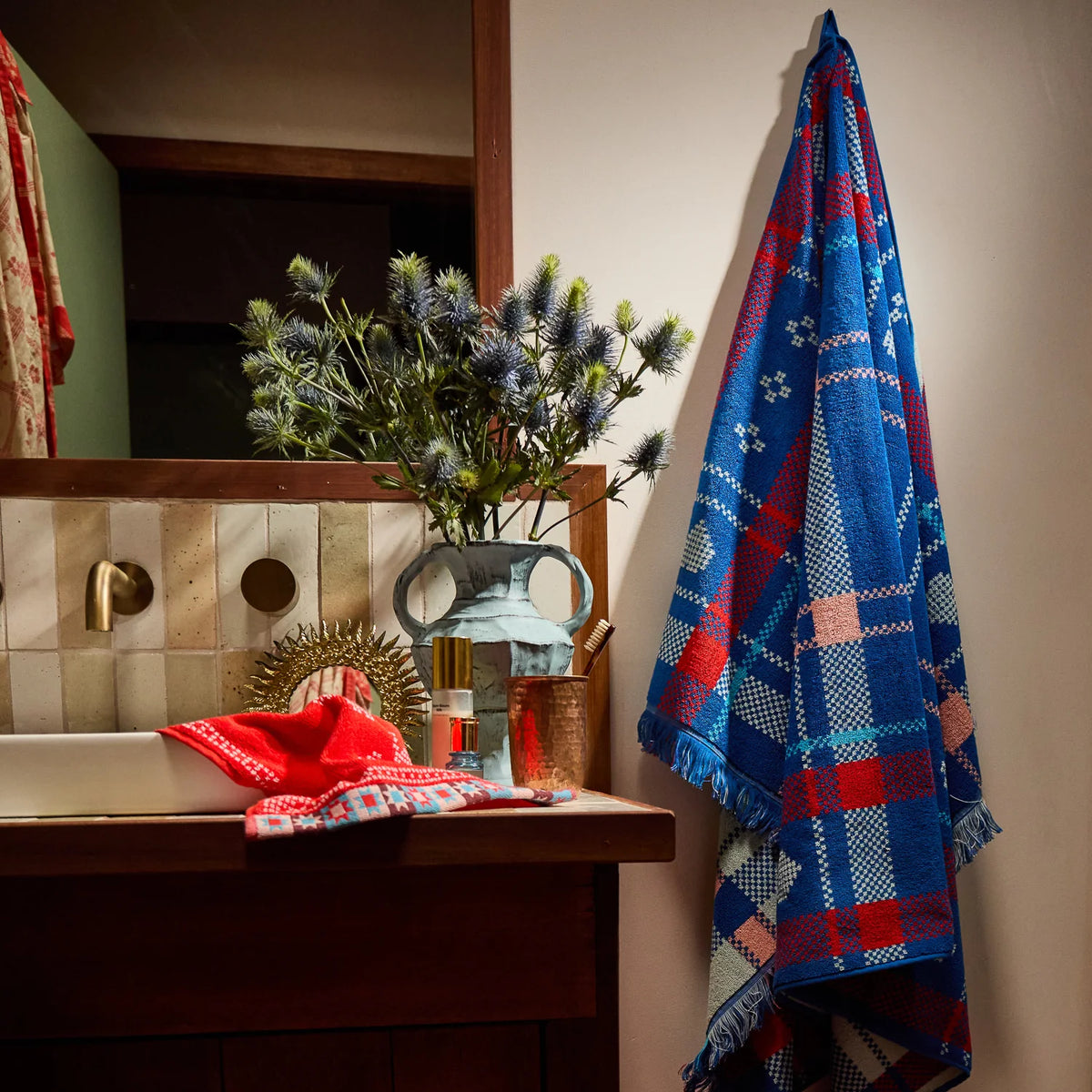 Sage x Clare | Bonny Hand Towel - Poppy