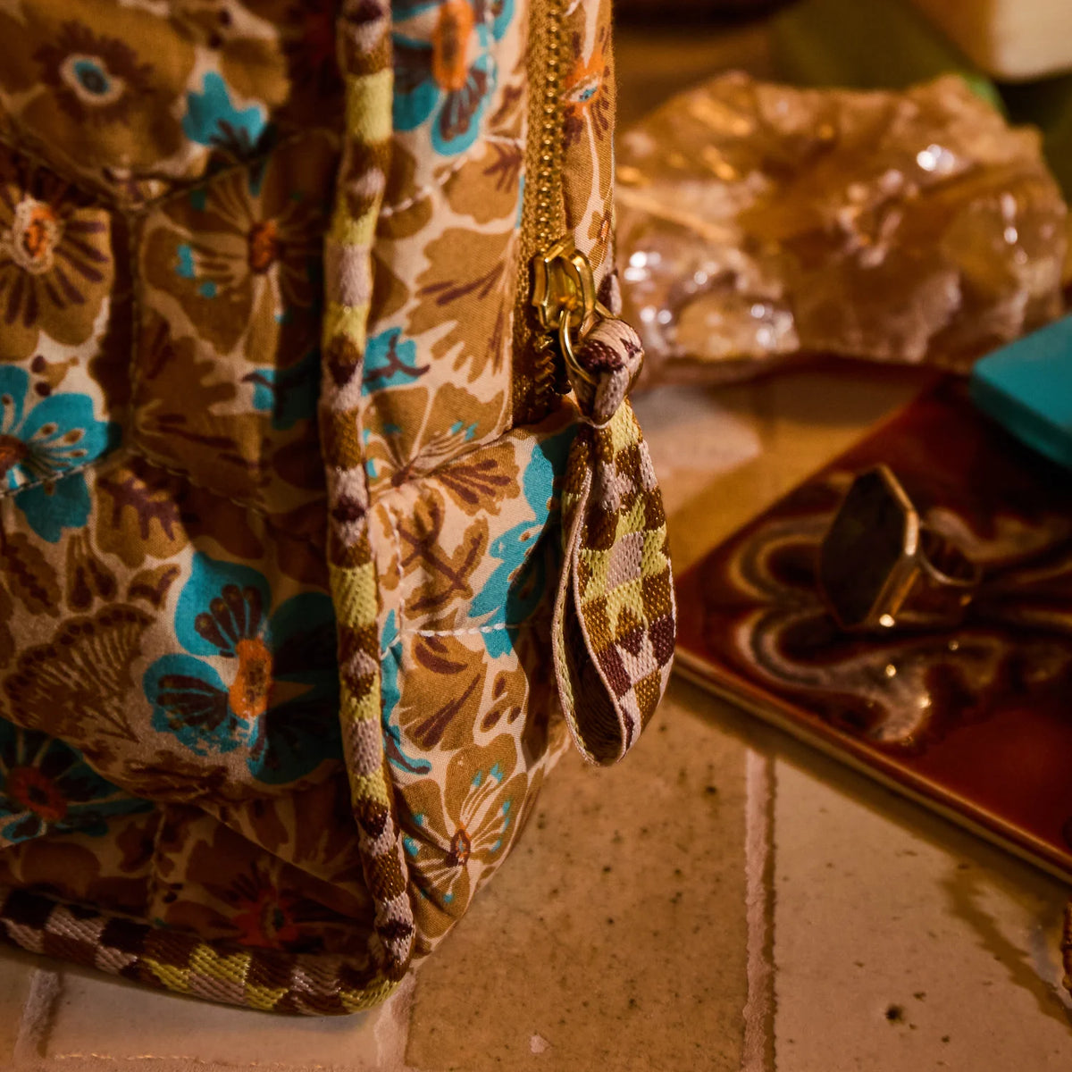Sage x Clare | Magnolia Vanity  Bag - Turquoise