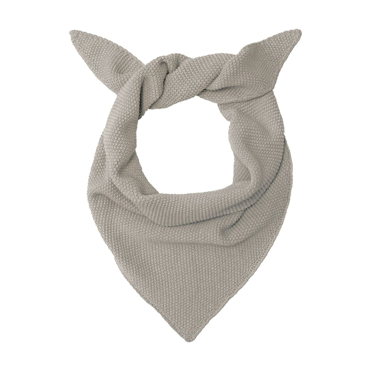 Paul James Knitwear - Cotton Textured Neckerchief- Oatmeal — side view