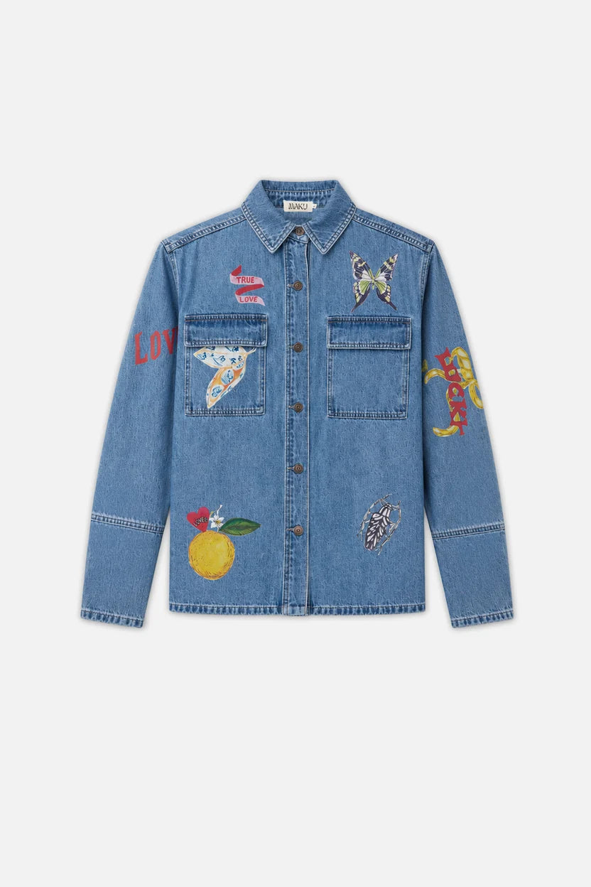 Maku | Tattoo Denim Shacket