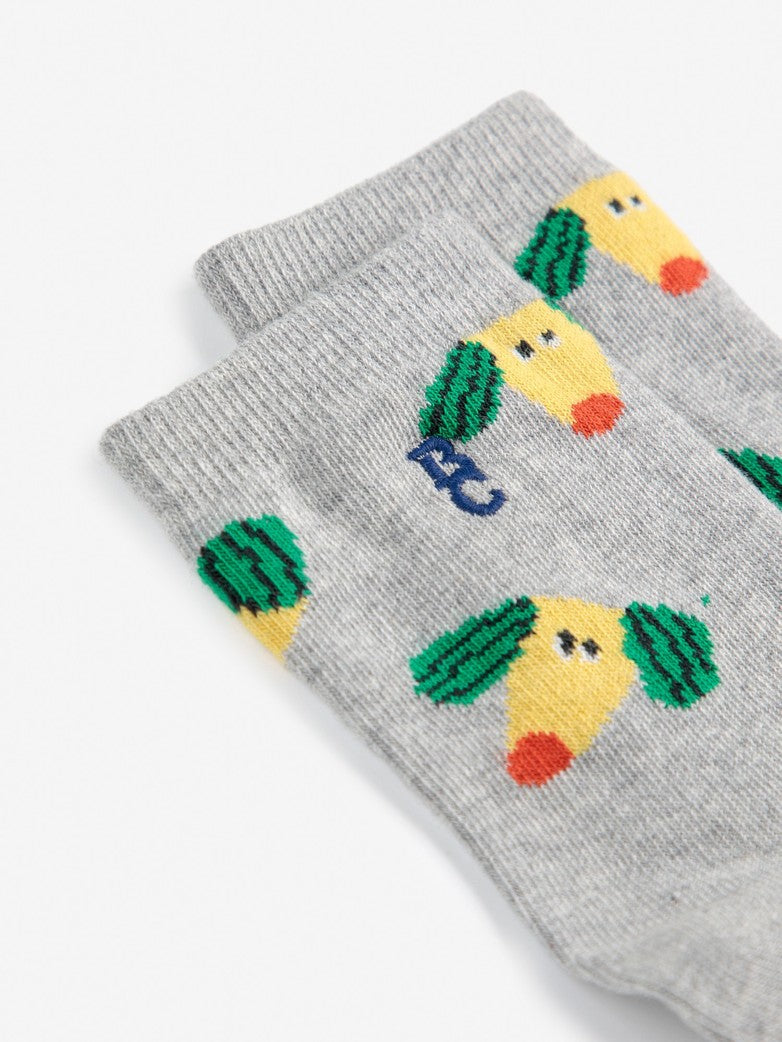 Bobo Choses - Happy Dog all over short socks SS25 — styled lifestyle shot
