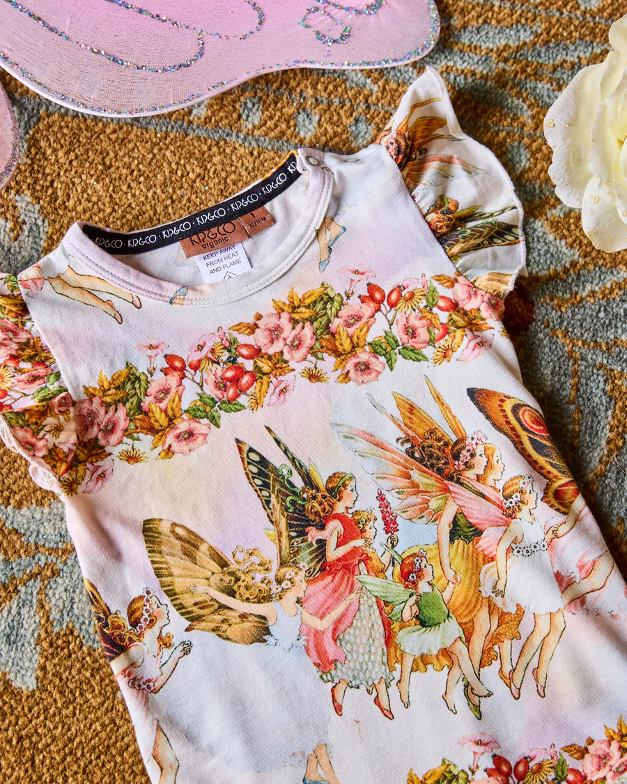 Kip and Co Fairyland baby frill romper - styled shot