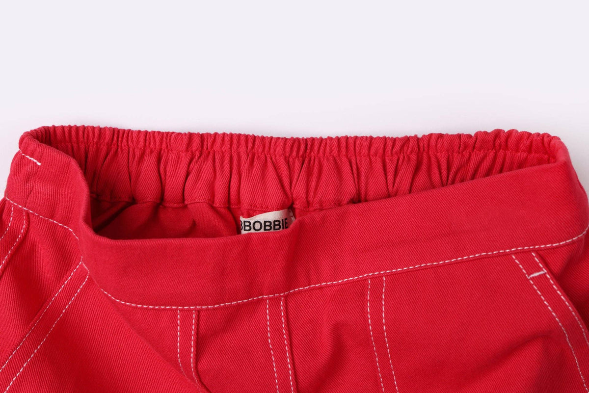 BBOBBIE - Harry Pant in Red — styled lifestyle shot