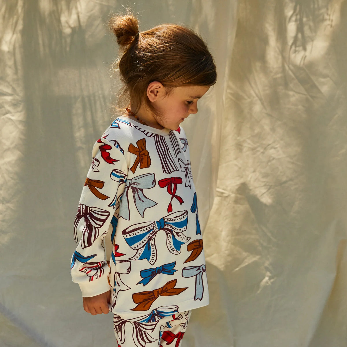 Sage x Clare - Lottie Kids Cotton Pyjama Set — styled lifestyle shot