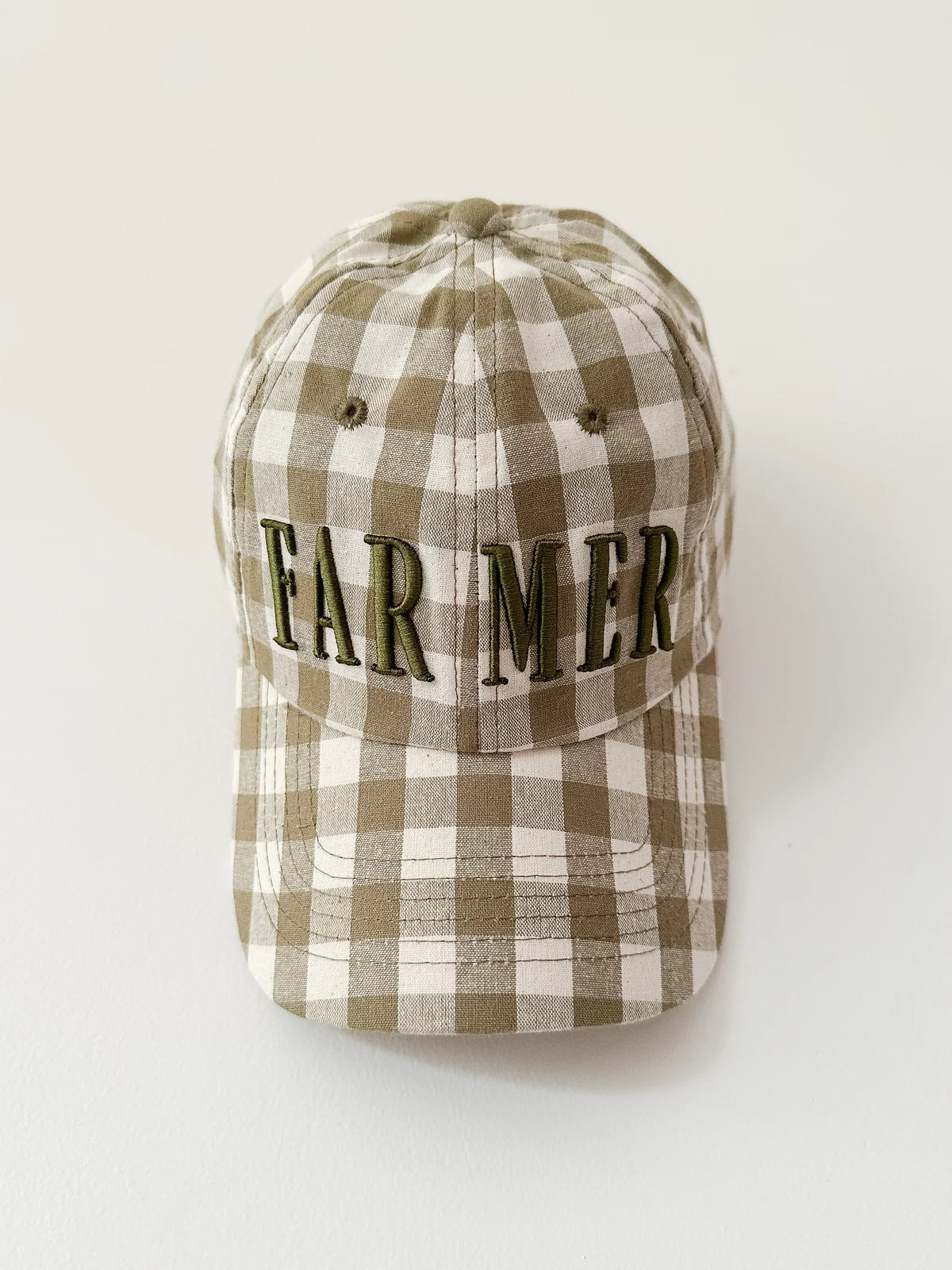 Far Mer by Whitney Eucalypt Check Cap - front view