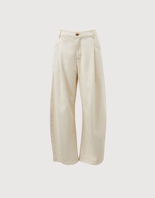 Ceres Life - Gemma Pleat Pant- Eggshell — close-up detail