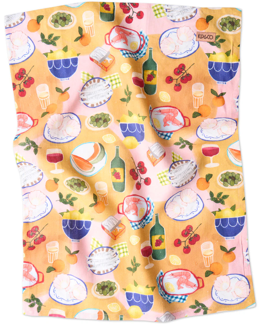 Kip and Co Supper Linen Tea Towel AW25 - product flatlay