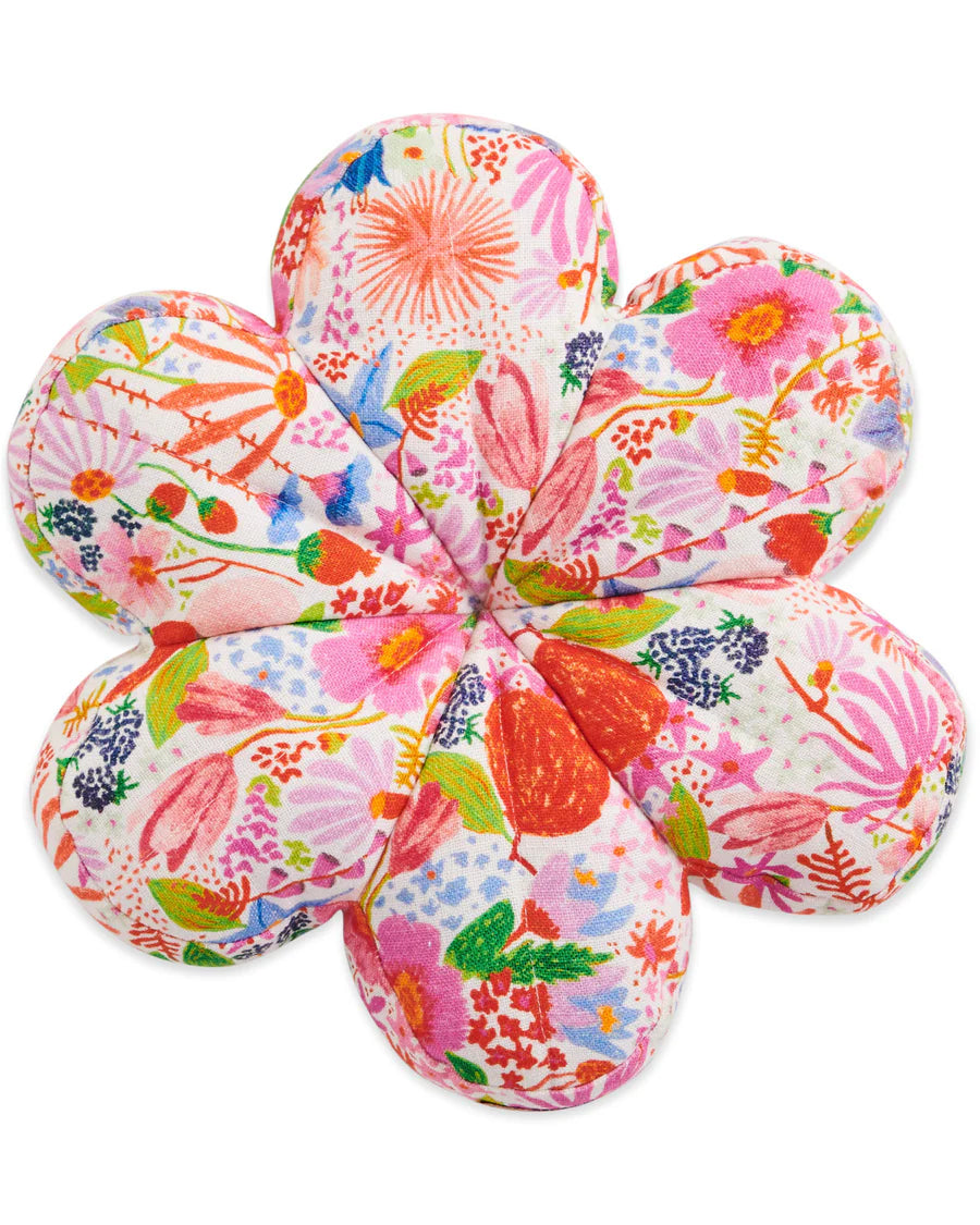 Kip and Co Meandering Meadow Linen Petal Cushion - product flatlay