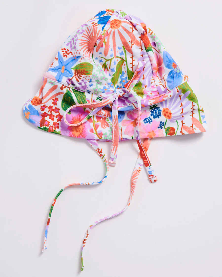 Kip and Co Meandering Meadow swim hat - meadow floral print detail