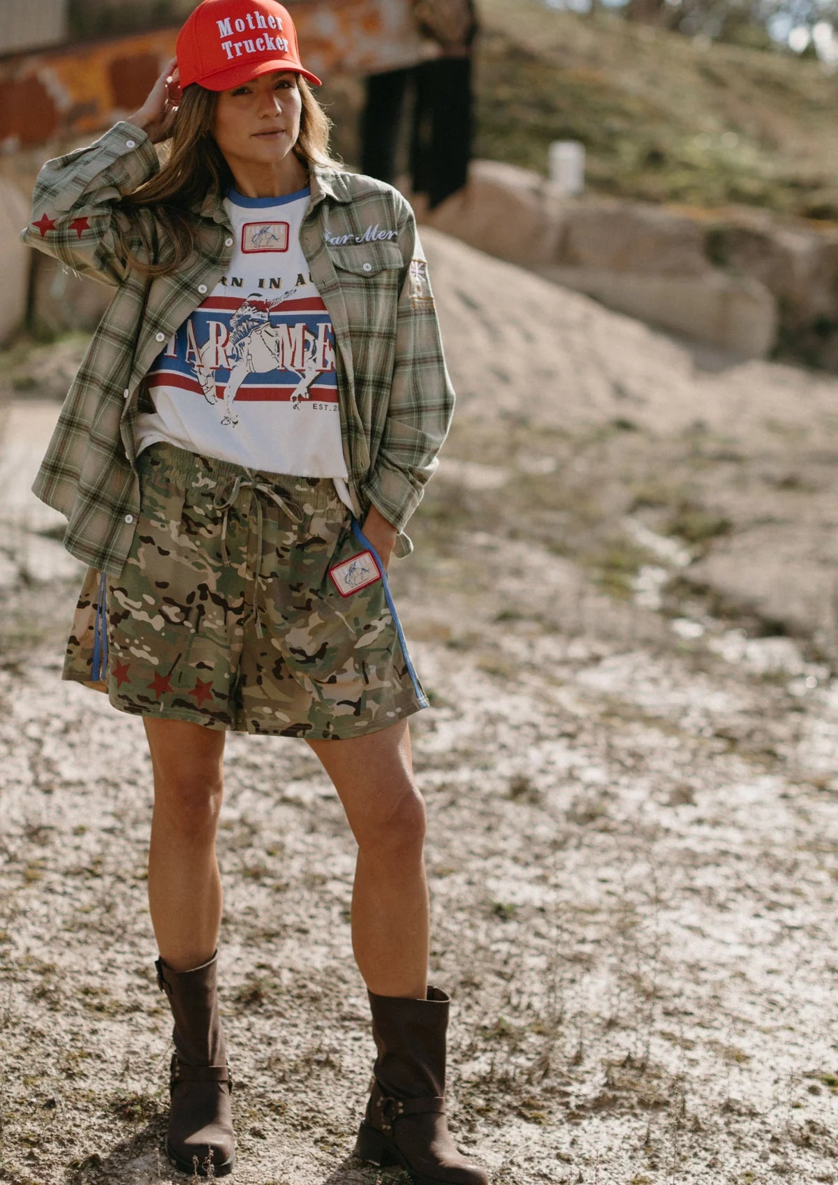FAR MER by Whitney Camo Jersey Track Short, view 2