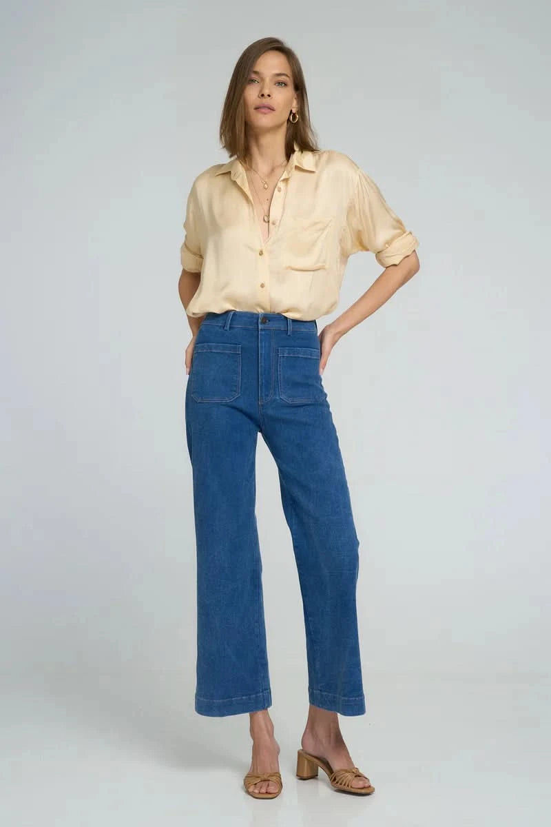 Lilya Roshi Shirt Butter - model back view