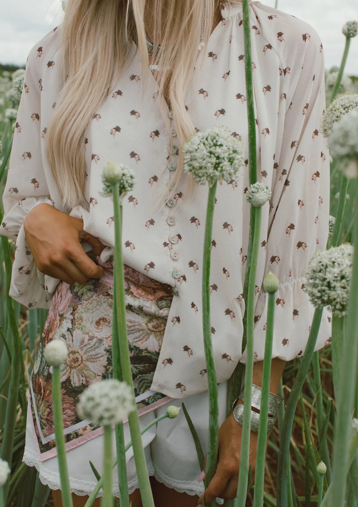 Far Mer by Whitney Rose Prick blouse - model wearing lifestyle