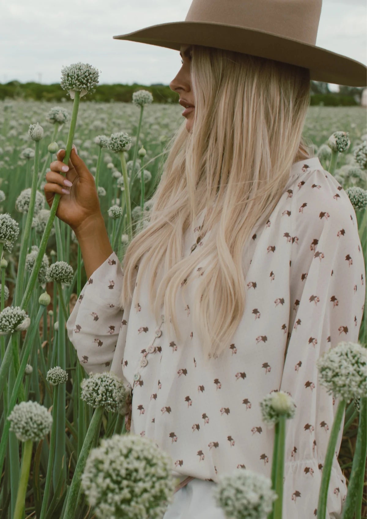 Far Mer by Whitney Rose Prick blouse - rose detail close-up