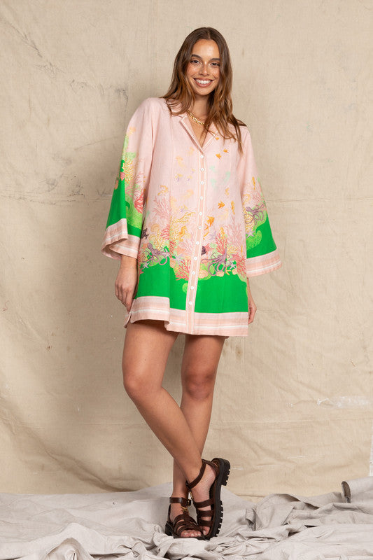 Bohemian Traders - Neptune Mini Dress in Blush — styled lifestyle shot