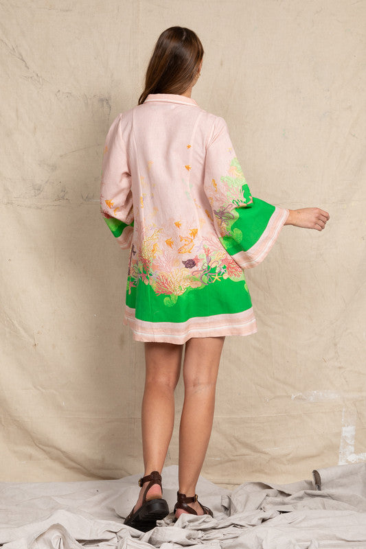 Bohemian Traders - Neptune Mini Dress in Blush — product detail shot