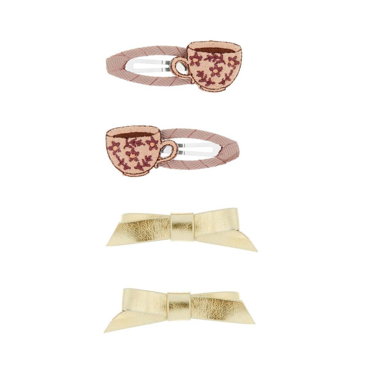 Mimi and Lula - Time for tea clip set — front view flat lay
