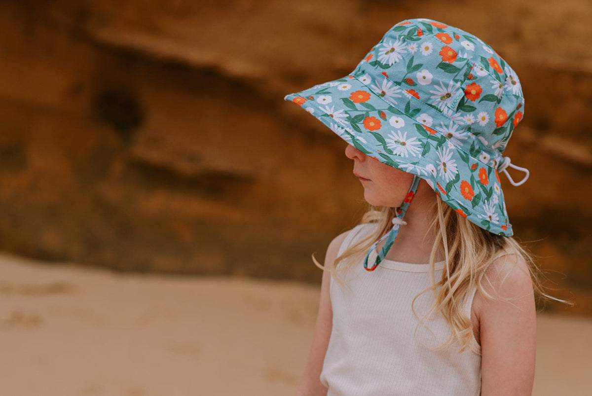 Acorn Daisy Bucket Hat - front view on model